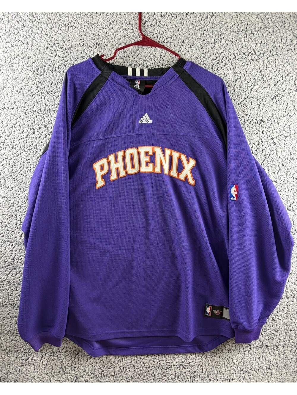 Vintage Adidas Phoenix Suns NBA Shooting Shirt Warm Up Pullover Men's XL Purple